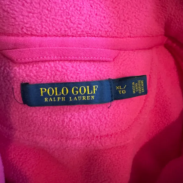 BTG Polo Golf Ralph Lauren Fleece Vest XL Pink Full Zip Layering Preppy Luxury - Image 5