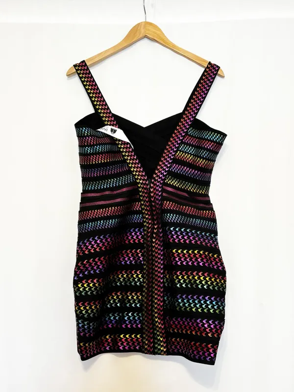 Bella Barnett Rainbow Bandage Dress Bodycon Club Party size Large NWT - Image 5