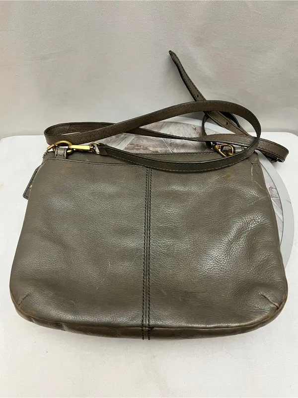 Fossil Issue No. 1954 Brown Leather Crossbody Bag Grommet Studded Purse - Image 4