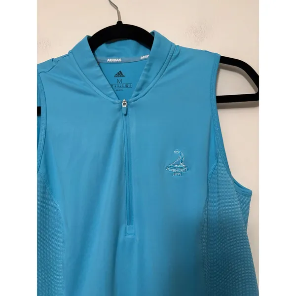 Adidas Womens Pinehurst 1895 Golf Dress‎ Blue Sleeveless Quarter Zip Size Medium - Image 2