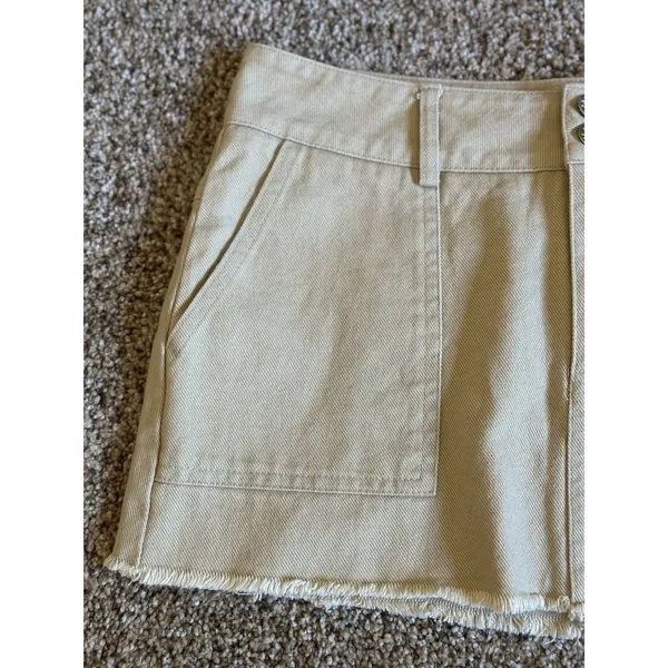 Edikted Khaki Metal O-Ring Miniskirt Distressed Hem S NWT - Image 2