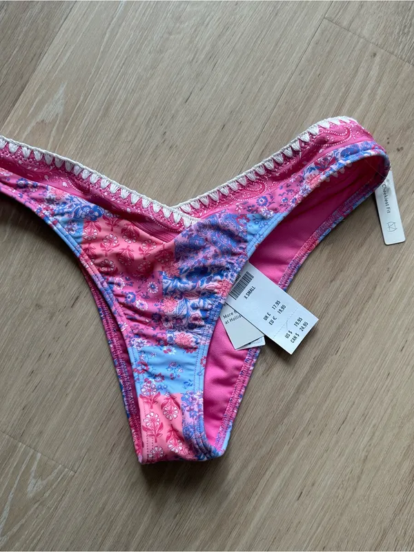 NWT Hollister Pink Patchwork Coupe Cheekiest Bikini Bottoms - Image 5