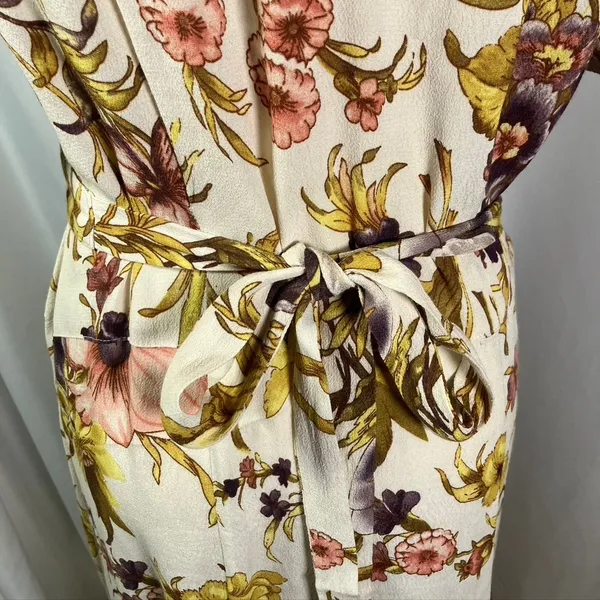 Anthropologie Tiny Floral Wrap Maxi Dress Ivory Multi Color‎ Womens Medium Boho - Image 7