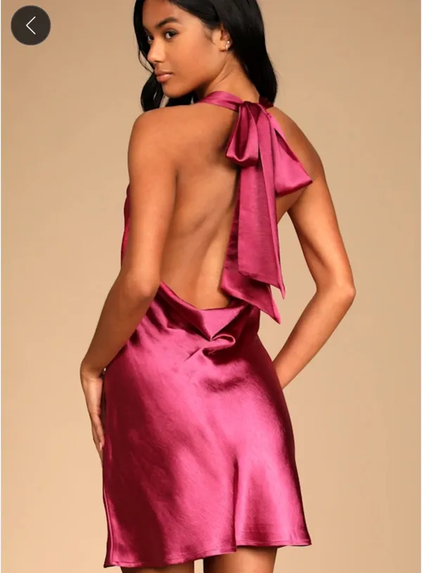 Lulus Satin Halter Dress - Image 2