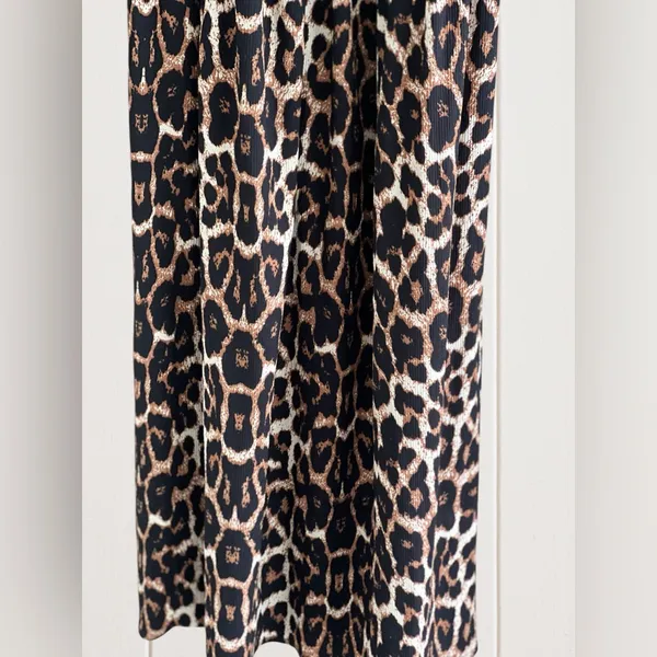 ASOS DESIGN puff sleeve tie front maxi dress in leopard print - Image 8