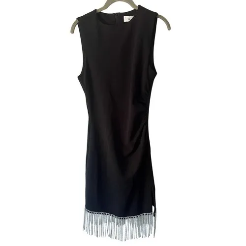 NEW Elliatt‎ Sleeveless Lace Stretch Crepe Diamante Fringe Mini Dress Size Small - Image 5