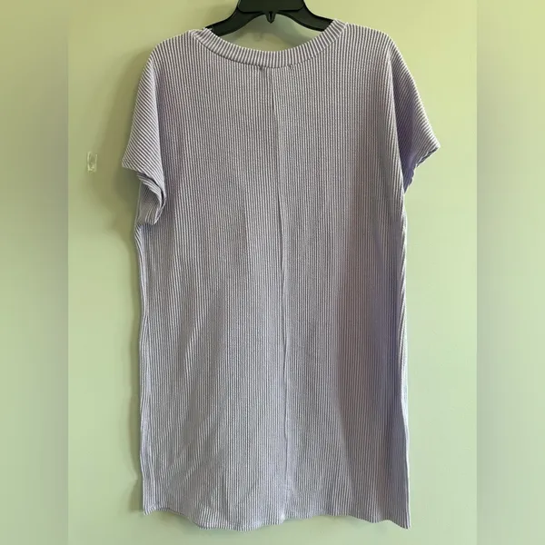 Entro Lilac Ribbed Short Sleeve Shirt dress size‎ Large - Image 3