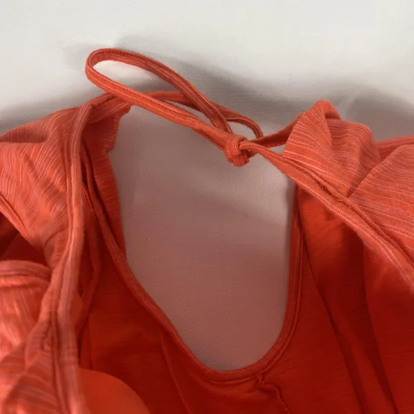 Free People Tank Top Womens Small‎ Orange Striped High Low Flowy Halter Boho - Image 4