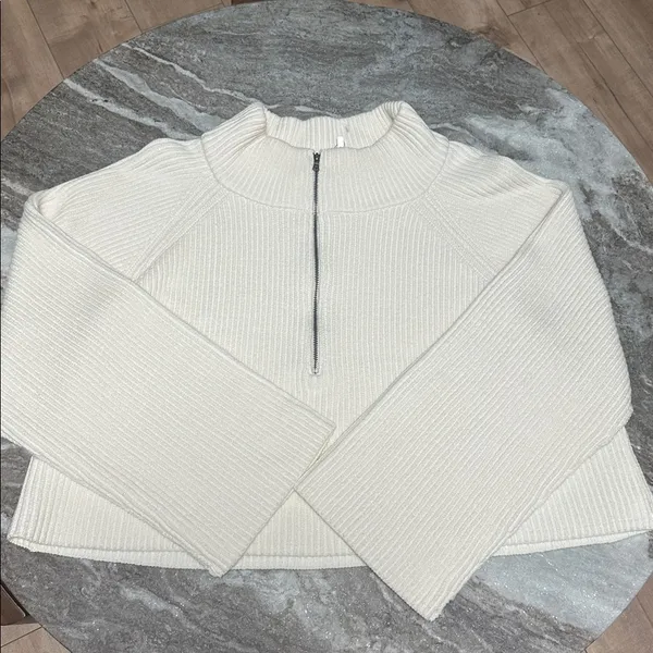 NEW Free People Sugar Ivory Greta Half Zip Pullover Sweater Sz XL NWOT - Image 13