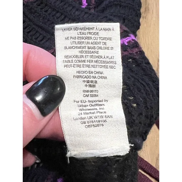 Free People Beach Black Crochet Open Knit‎ Tunic Top Size Measured Boho Cottage - Image 7