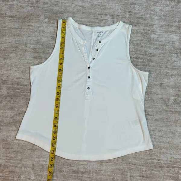 Pilcro Womens XL White Ribbed Sleeveless V-neck Button Tank Top New Basic Casual - Image 6