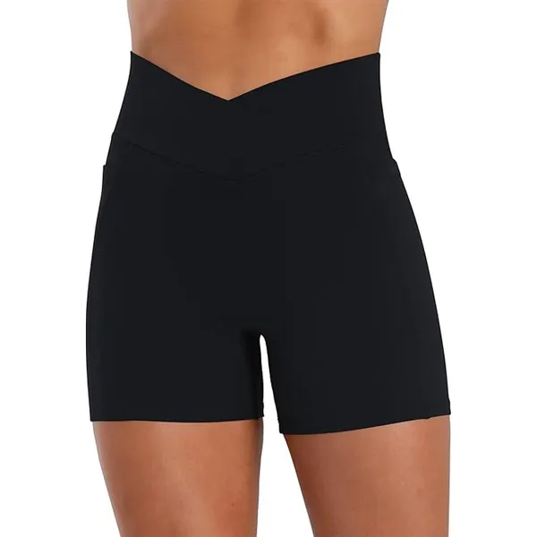 NWT ~ Women's Black Spandex Biker Yoga Pockets Shorts ~ Size SMALL - Image 3