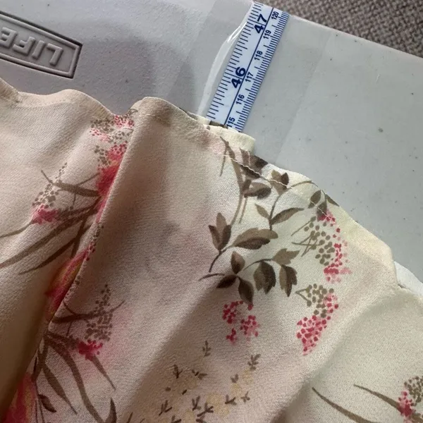 Reformation Karen Kimono Midi Wrap Dress Leila Floral Tulip Size‎ XS Cream Pink - Image 9