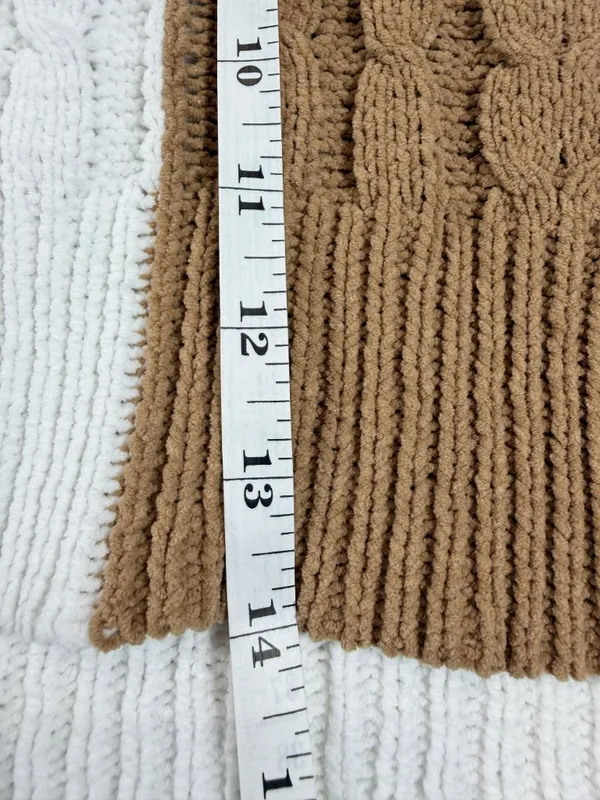 Derek Heart Women’s Small Brown Ivory Colorblock Cable Knit Cropped‎ Sweater - Image 10