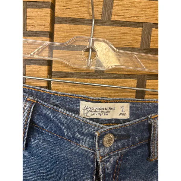 Abercrombie & Fitch The Ankle Straight Ultra High Rise‎ Jeans Size 28/6S - Image 7