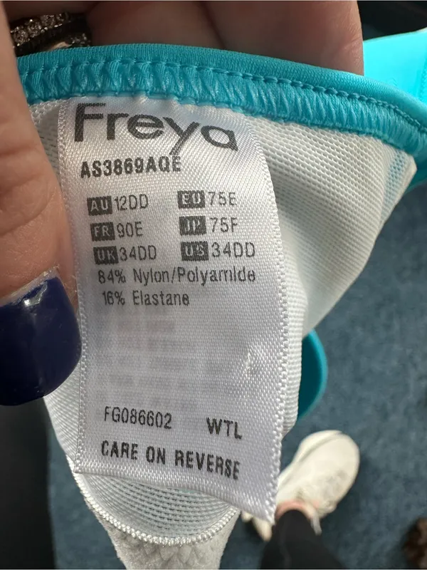 Freya bra bathing suit 34 DD full support flattering Blue Size undefined - Image 7