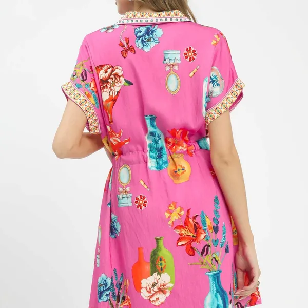 Umgee Floral Print Mini Dress with Belt‎ - Image 3