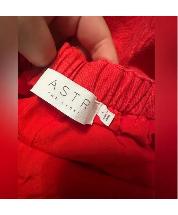 ASTR The Label dress size large red linen cotton blend - Image 6