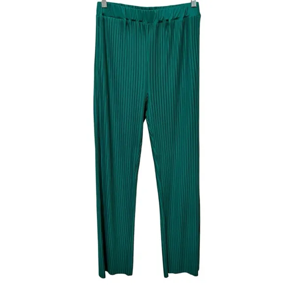 Draper’s and Damon’s Green Pleated Flared Pants S High-Waisted - Image 2