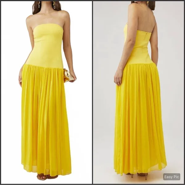 NWT Elliatt Yellow Strapless Gown Dress Size M - Image 2