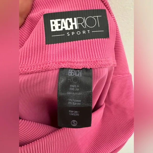Beach Riot Sport Legging Sadie High Waist Ribbed Leggings Hot Pink Size S‎ - Image 4