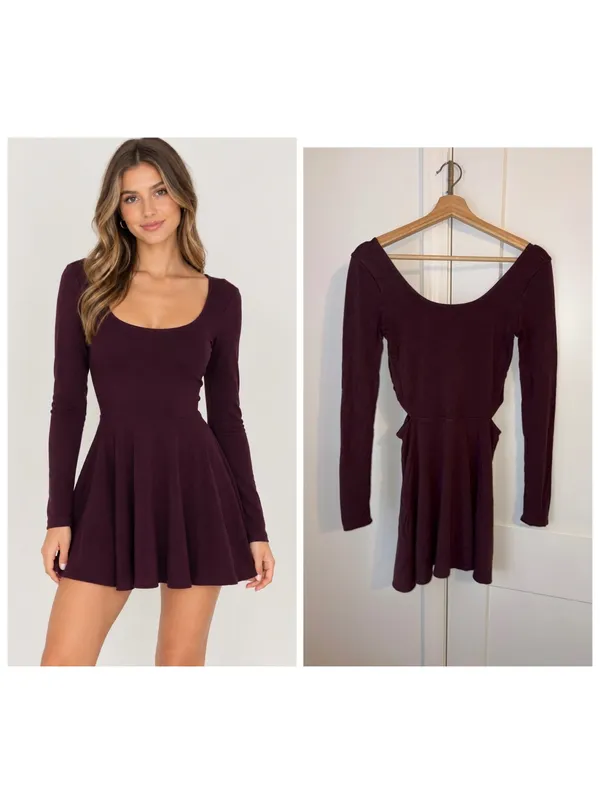 Garage Fit & Flare Mini Dress Women's M Long Sleeve Medium - Image 2