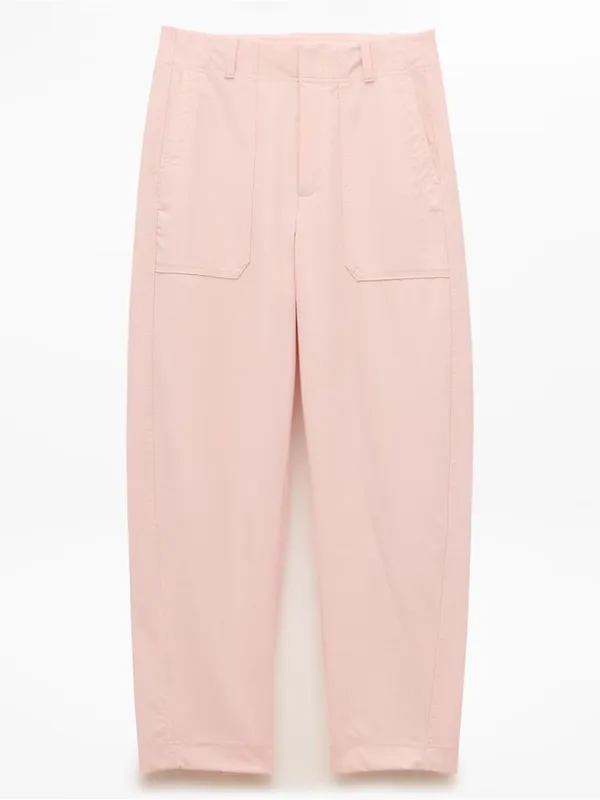 New Athleta 12 Skyline Utility Barrel Pant Pink Sand Size 12 Regular - Image 3