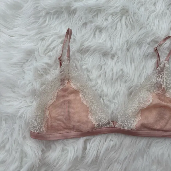 Skims Sheer Rib Lace Triangle Bralette Villa Size Large - Image 3