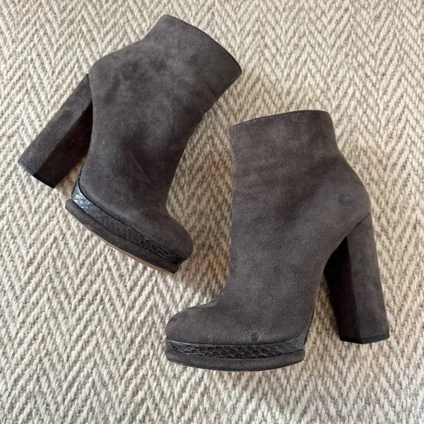 Dolce Vita Vergo Platform High Heel Booties, Galaxy Grey Suede - Image 3