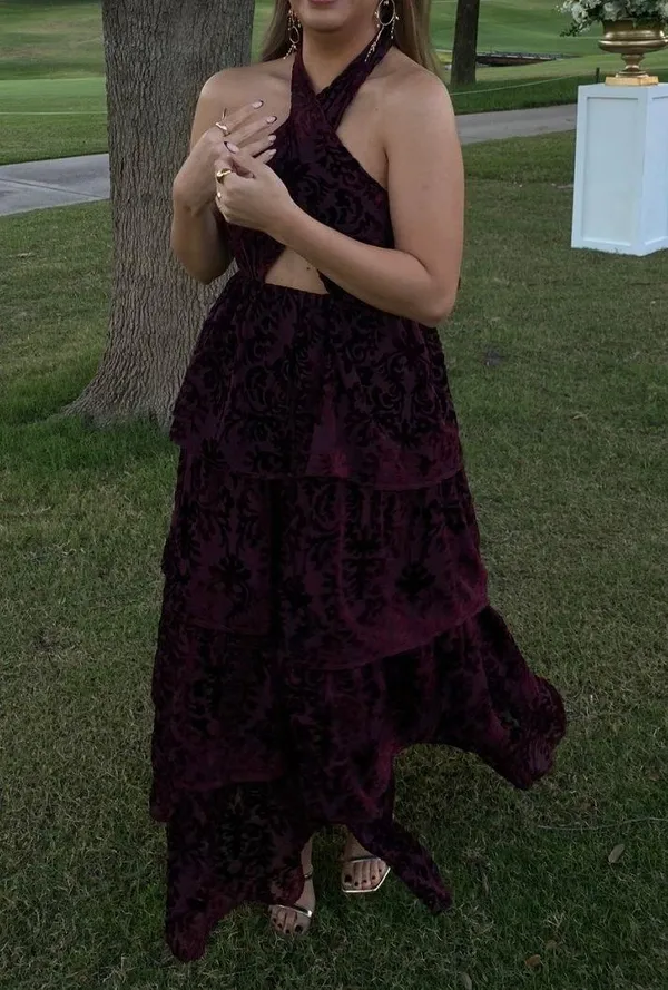 Camilla Burgundy Dress - Alamout The Label - Image 6