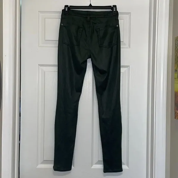 7 for all Mankind Green Stretchy Skinny Ankle 5 pocket Jeans - Image 4