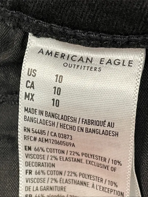 American Eagle Outfitters Black Distressed Hi-Rise Shortie - Image 4