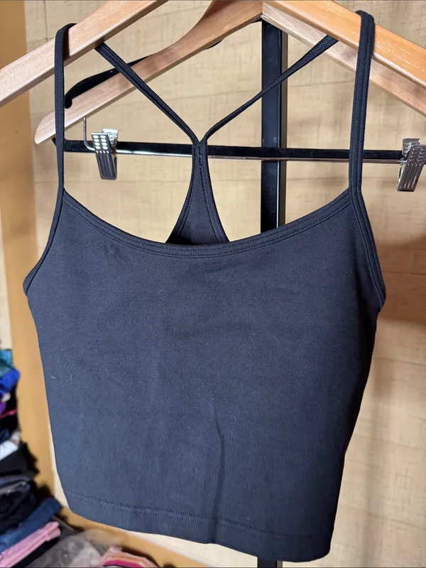 Aerie OFFLINE The Hugger Longline Racerback Sports Bra Black Small - Image 6