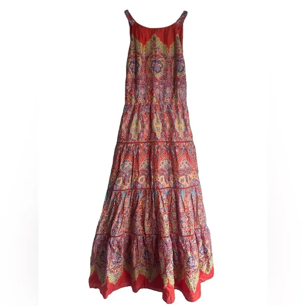 NEW Talbots Tiered Halter Maxi Dress - Medallion Print Size 6 - Image 7