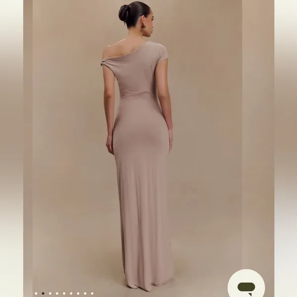 Meshki - Tamsin Short Sleeve Modal Maxi Dress - Mushroom - Image 2