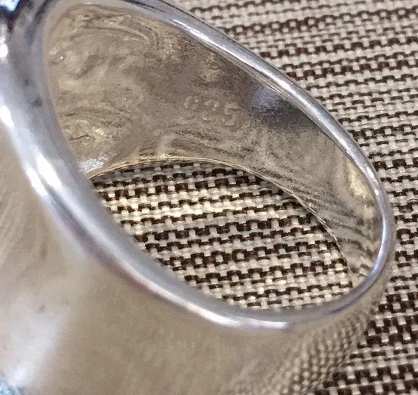 Concave Modern Cigar Band Sterling Silver 925 sz8 - Image 6