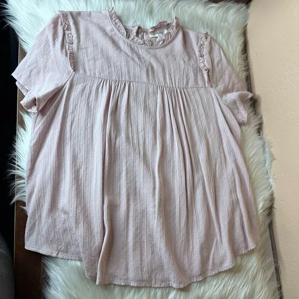 Bohme Ruffle Short Sleeve Top in Rose Size Small - Image 12