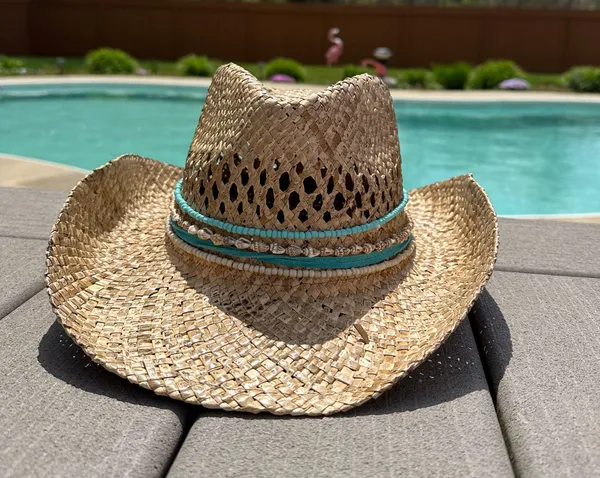 Boutique Coastal Cowgirl Straw Hat - Image 7