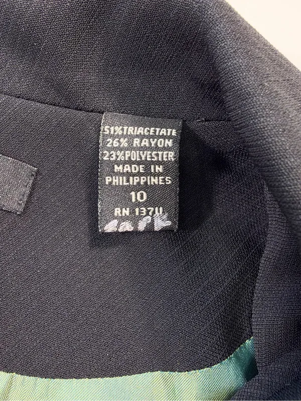 Valerie Stevens Black Cropped Tailored Blazer Size 10 - Image 6