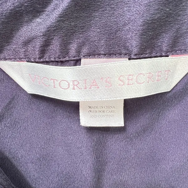 Victoria's Secret Sleep Shirt‎ Top Button Down 3/4 Sleeve Purple Size Medium - Image 4