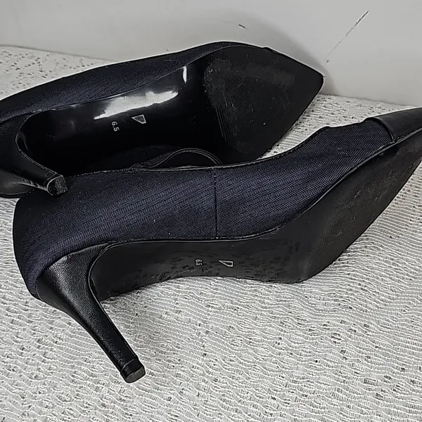 Shoes of Prey leather point toe blue and black ankle strap heels sz 6.5 - Image 7