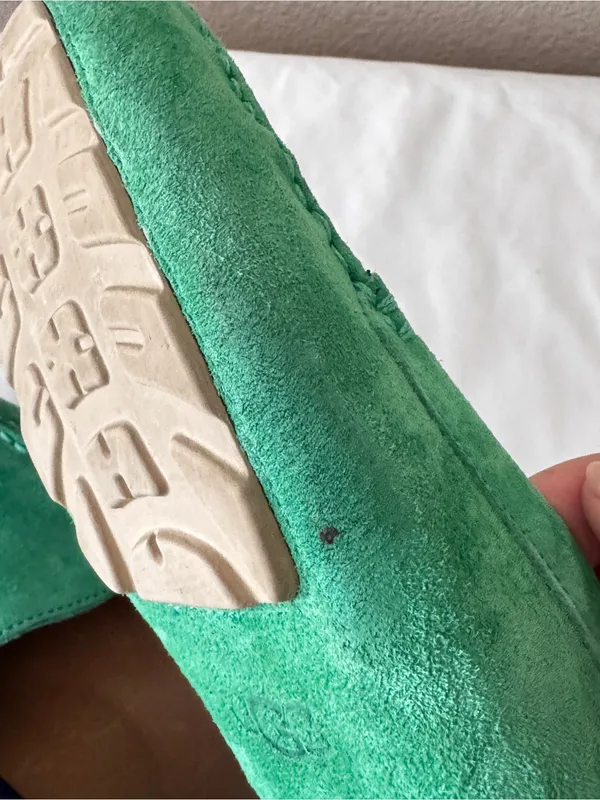 UGG Bright Green Suede Slip-On Loafers - Image 6