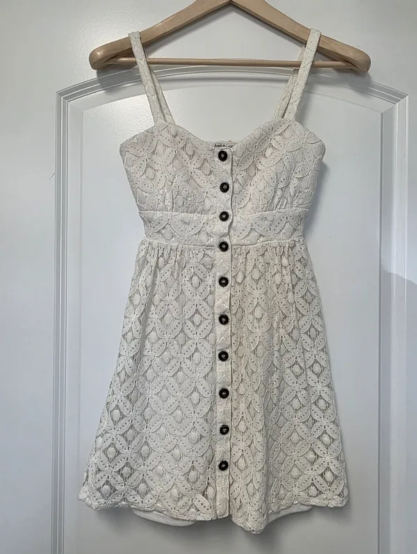 Charlotte Russe Womens White Sundress Size Small Wedding Guest Beach Sorority College Tropical - Image 3