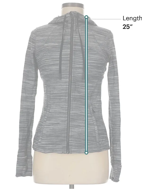 Lululemon Hooded Define Jacket Nulu Heathered Black / White / Black W4BF8S Sz 8 - Image 5