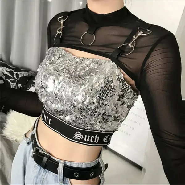 Punk Gothic Bondage O Ring Mesh Sleeves New - Image 3