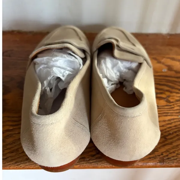 Quince Suede Penny Loafers Sand Beige Size 9.5 Women Slip On Flat Shoes - Image 3