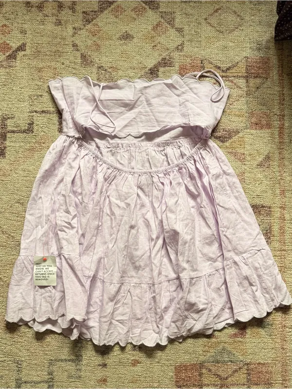 NWT ASOS Design Scallop Edge Cut Out Back Mini Dress - Image 4