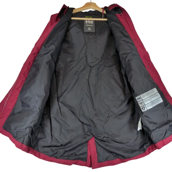 Helly Hansen Ardmore Insulated Parka Jacket Burgundy Red 53126 Women Small - Image 3
