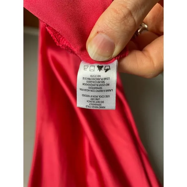 Tahari Bright Pink Slip Dress size Medium Wedding Guest Cocktail Slinky Summer‎ - Image 8