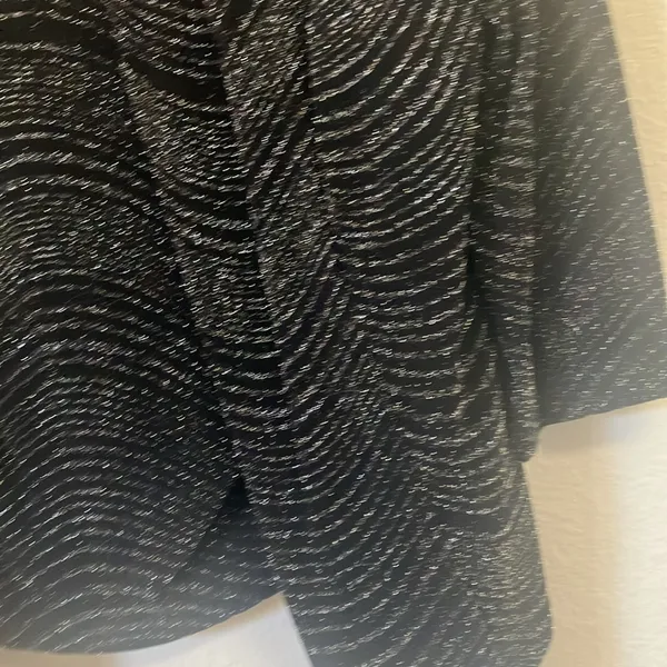 FINAL MARKDOWN Black Textured dressy top one piece two piece look nwt large - Image 2